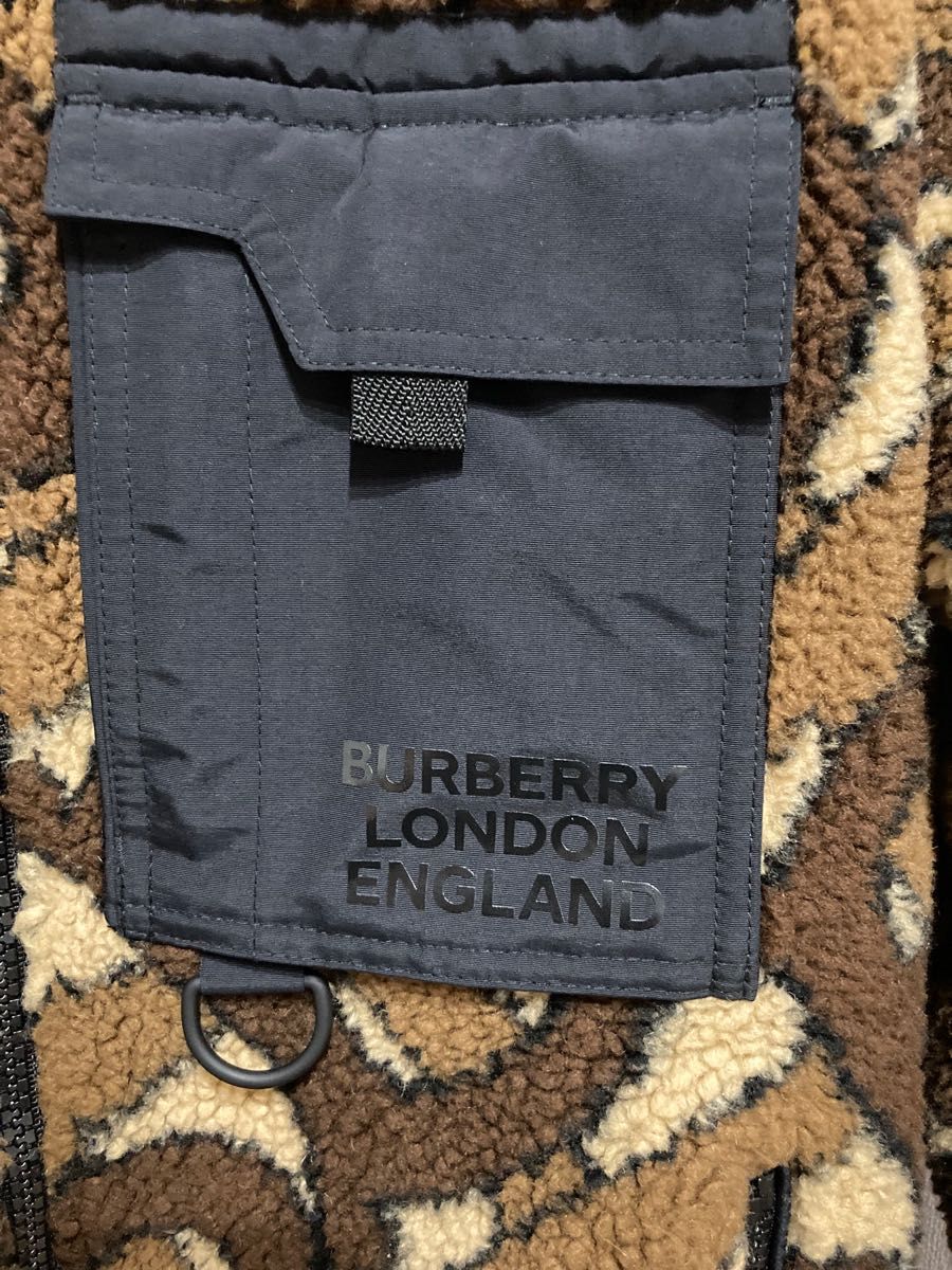 【美品】BURBERRY バーバリー モノグラム フリース ボア ブルゾン 46