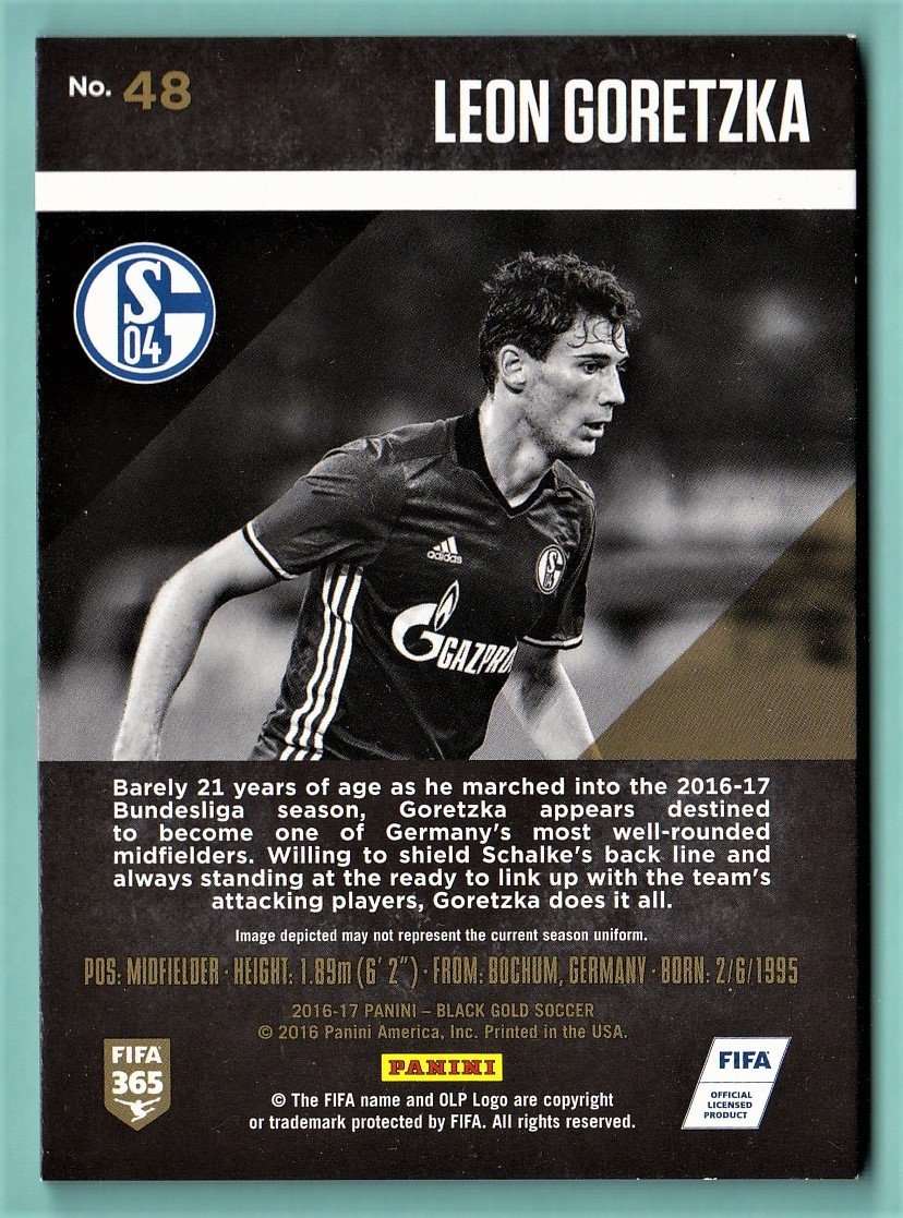 16-17 PANINI BLACK GOLD SOCCER LEON GORETZKA（Base カード）の画像2