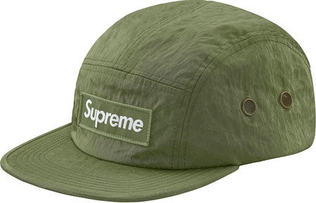 即納 新品 未使用 正規品 ◆ 17AW Supreme Washed Nylon Camp Cap Olive/オリーブ タグ付 フランス マレ店舗購入 ◆◆_画像2