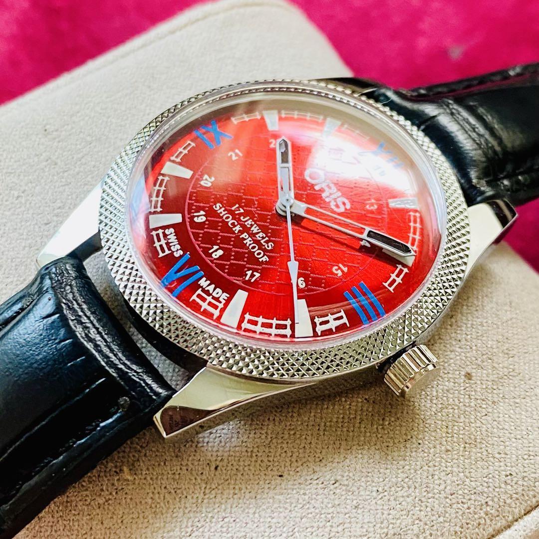 ORIS/オリス★【整備済み】超美品・稼働品/ヴィンテージ/スイス/ 17J/メンズ腕時計/アンティーク/機械式手巻き/アナログ/革ベルト580_画像2