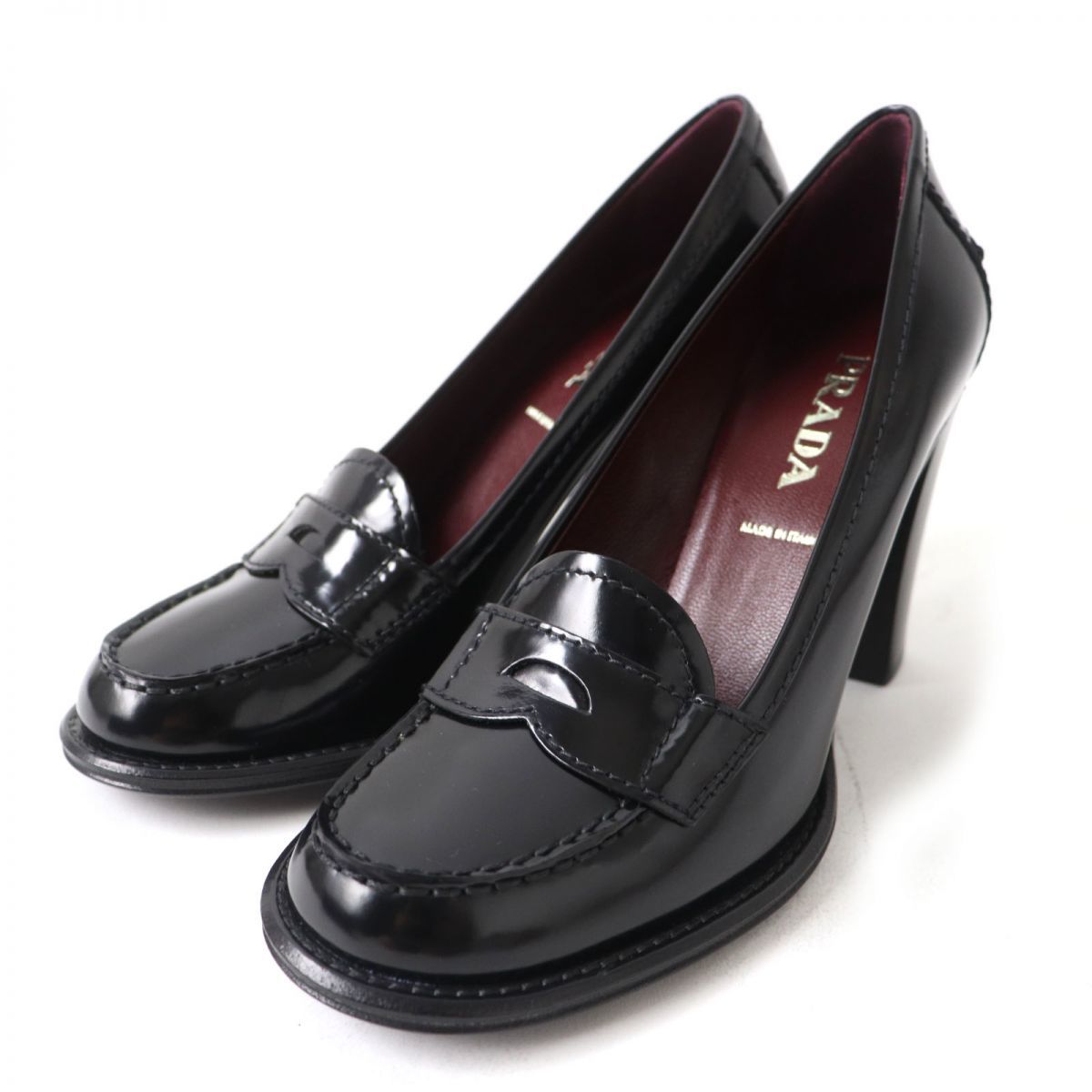 お試し価格！】 SHOES CHUNKY PRADA 定価13.5万 LEATHER ブーツ