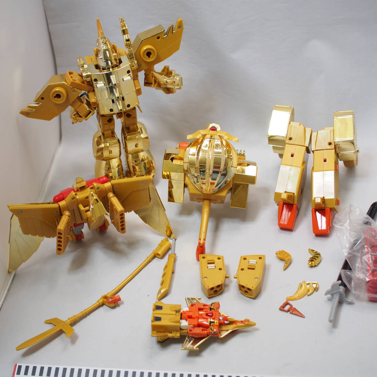  that time thing Brave of Gold Goldran DX yellow gold ninja empty . Leon Kaiser present condition goods Bandai Takara retro The Brave of Gold Goldran control 303-16