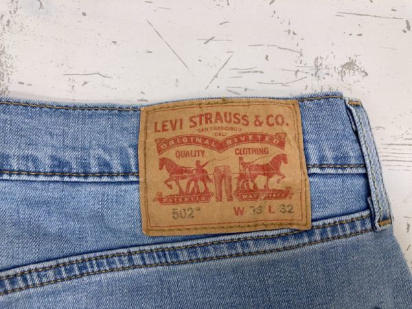 リーバイス Levi's 502 アメカジ USEDウォッシュ デニムパンツ ジーンズ ボトムス メンズ ジップフライ 33 青_画像2