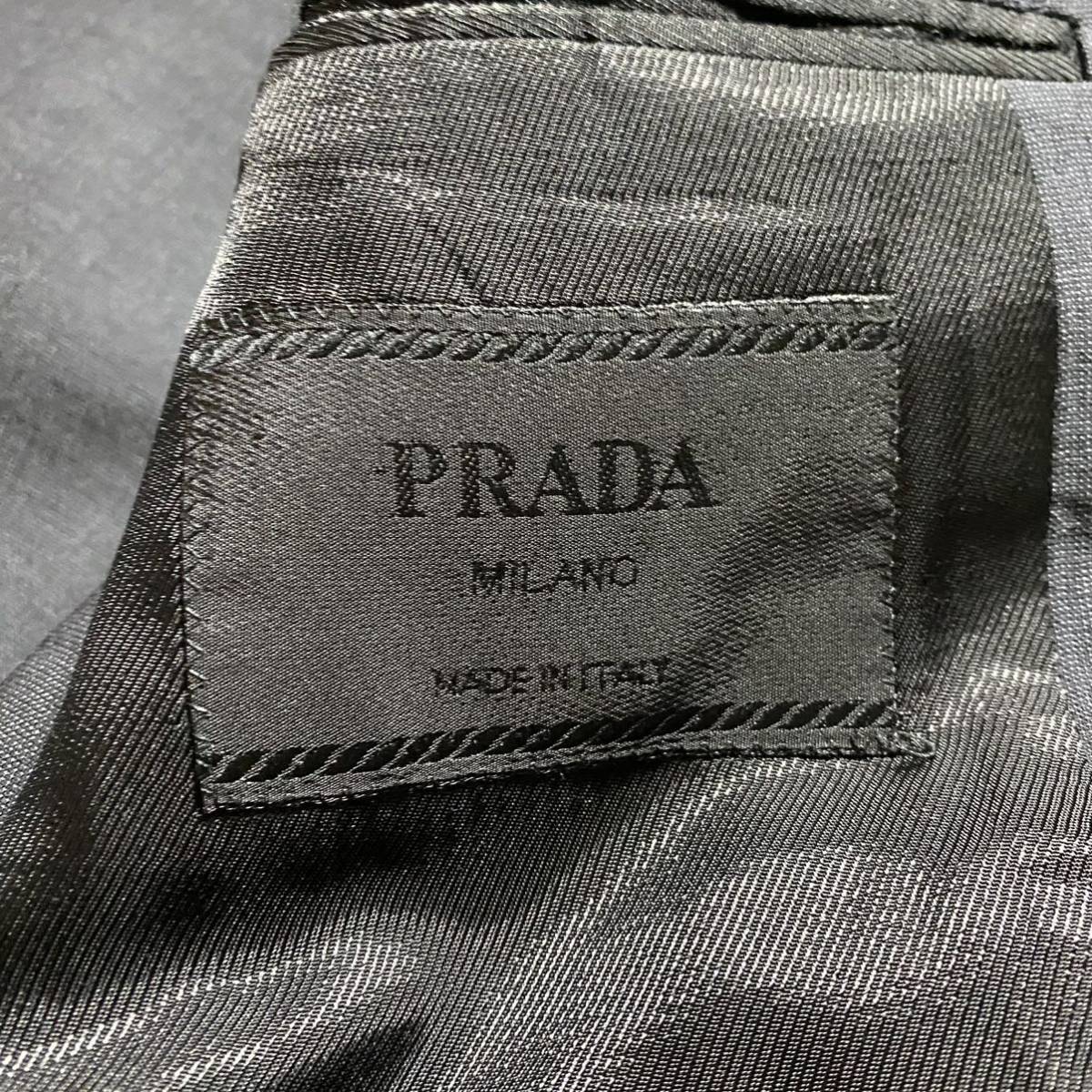 プラダ 『圧巻のスリーピース』 PRADA セットアップ スーツ 3B ジャケット スラックス Lサイズ 48 黒タグ グレー系 灰色 ビジネス メンズ_画像8