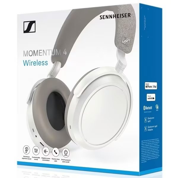 新品未開封 ゼンハイザー Sennheiser ワイヤレスヘッドホン MOMENTUM 4 Wireless ホワイト ノイズキャンセリング M4AEBT-WHITE 保証有_画像1