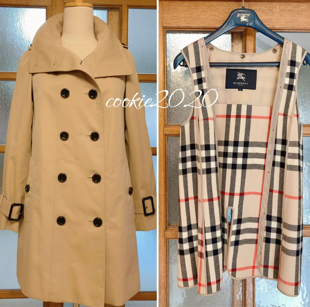 高級【日本製 美品ライナー付きトレンチコート】BURBERRY バーバリー