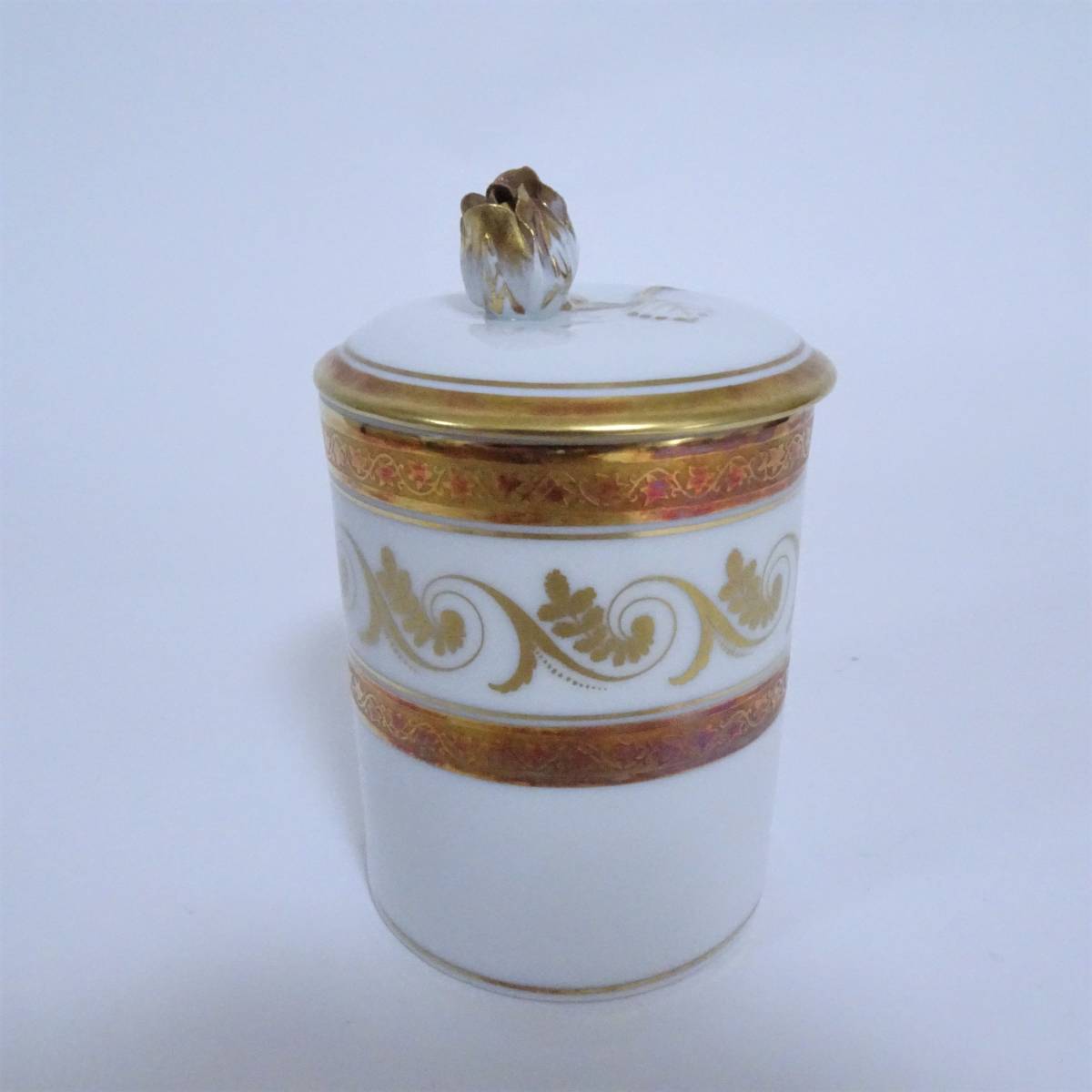 西洋陶磁器 オールドジノリ リチャードジノリ 金彩 バラ飾り付き 蓋もの イタリア 時代物