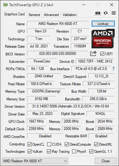 玄人志向 AMD Radeon RX6600XT 搭載 グラフィックボード GDDR6 8GB