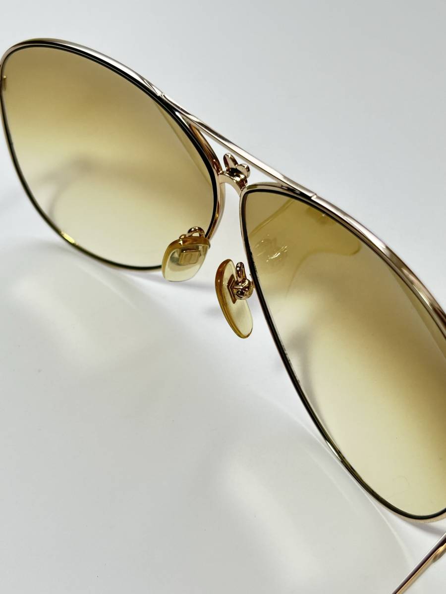  unused VINTAGE[ Nikon made HANAE MORI Nikon is na emo li forest britain .] Teardrop sunglasses Gold Vintage sunglasses 72