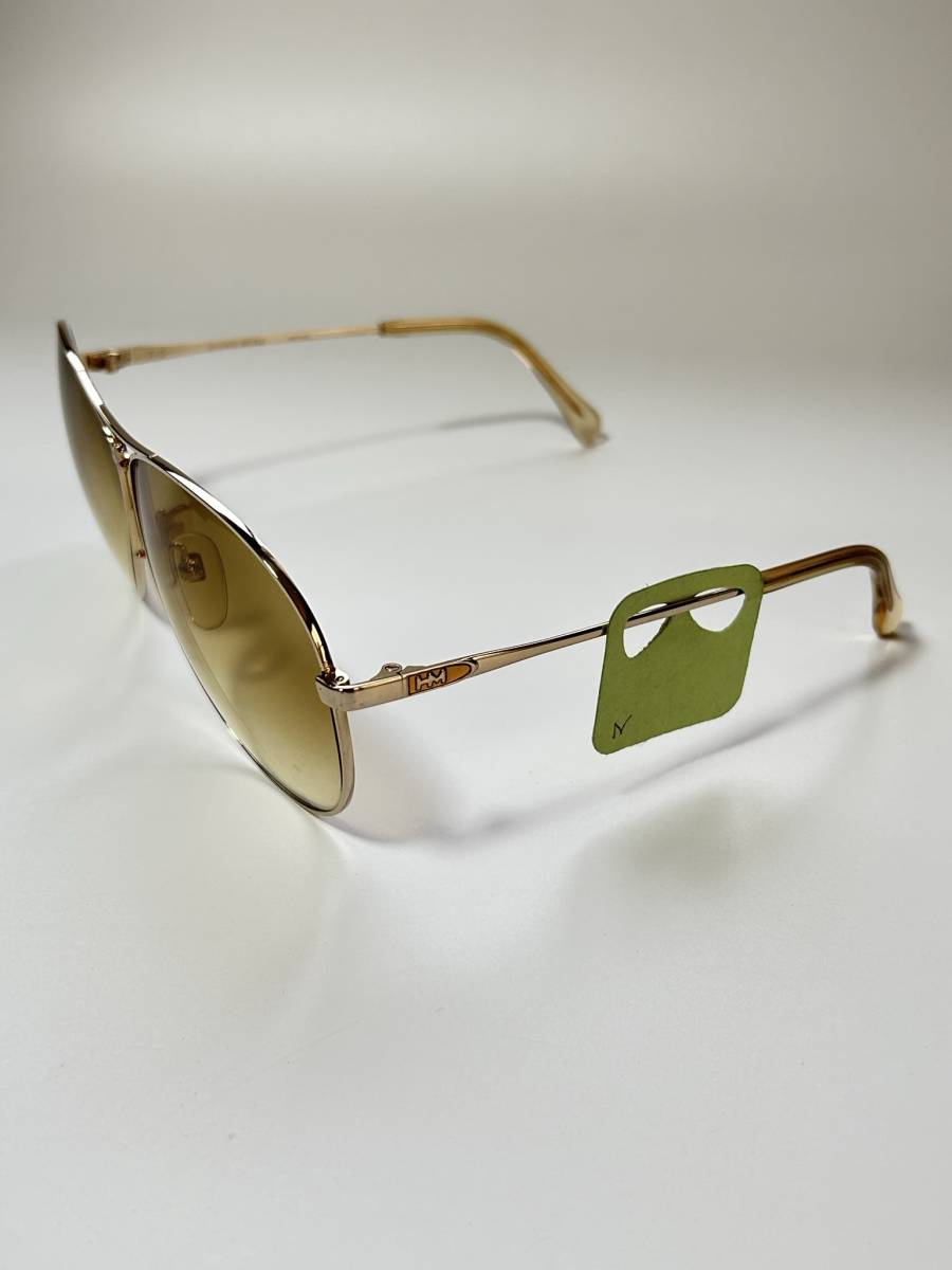  unused VINTAGE[ Nikon made HANAE MORI Nikon is na emo li forest britain .] Teardrop sunglasses Gold Vintage sunglasses 72