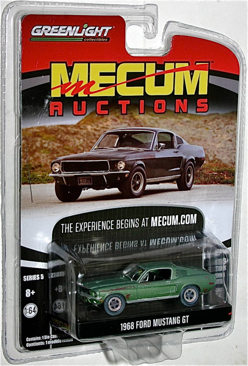 Greenlight Mecum Auctions 5 Blit 1/64 1968 Ford Mustang GT Ford Mustang s чай b McQueen Bullitt зеленый свет 