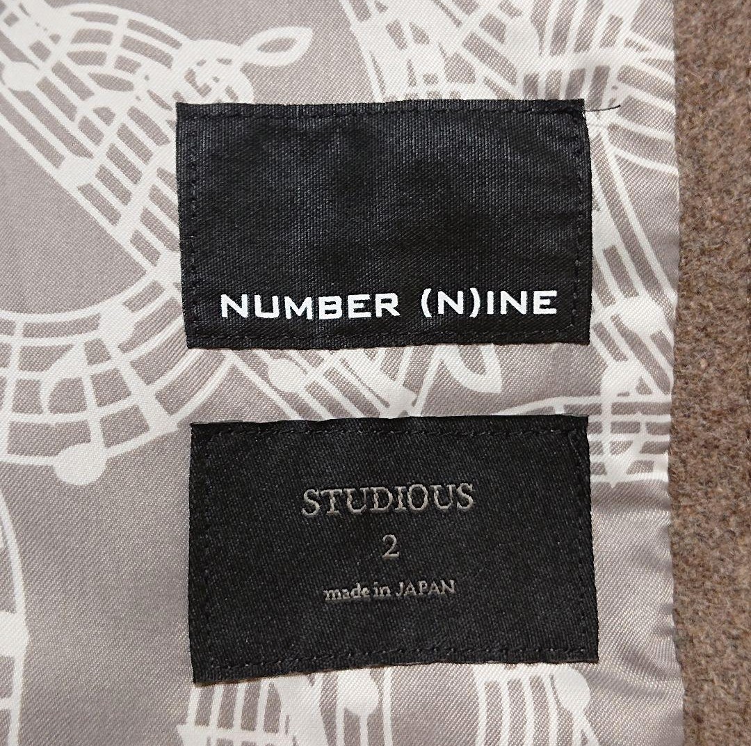 M 良品 NUMBER (N)INE × STUDIOUS コラボ チェスターコート カシミア 2B ナンバーナイン × ステュディオス チェスターコート 2つボタン_画像5