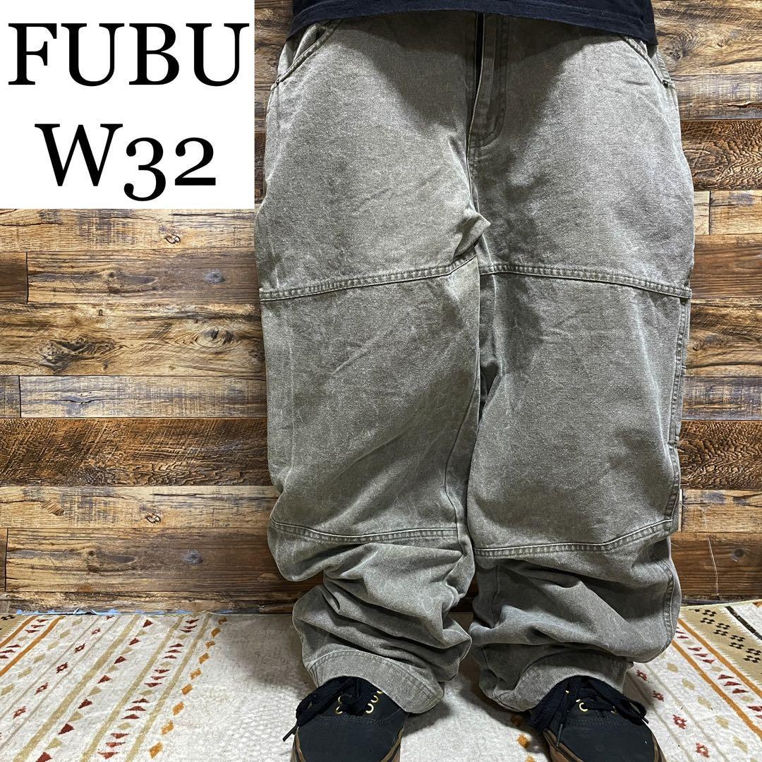 在庫有】 90s FUBU W36ペインターパンツ デニムパンツ バギー カーゴ