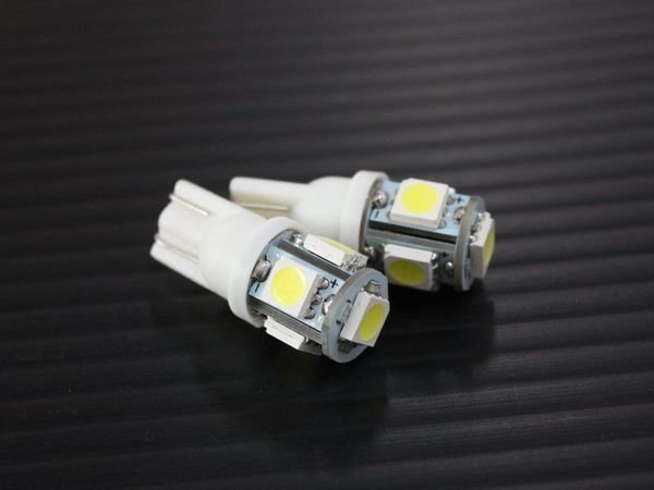 LEDバルブ T10 【5連】ホワイト シングル【高輝度】3CHIP SMD 2個1セット_2個1セット