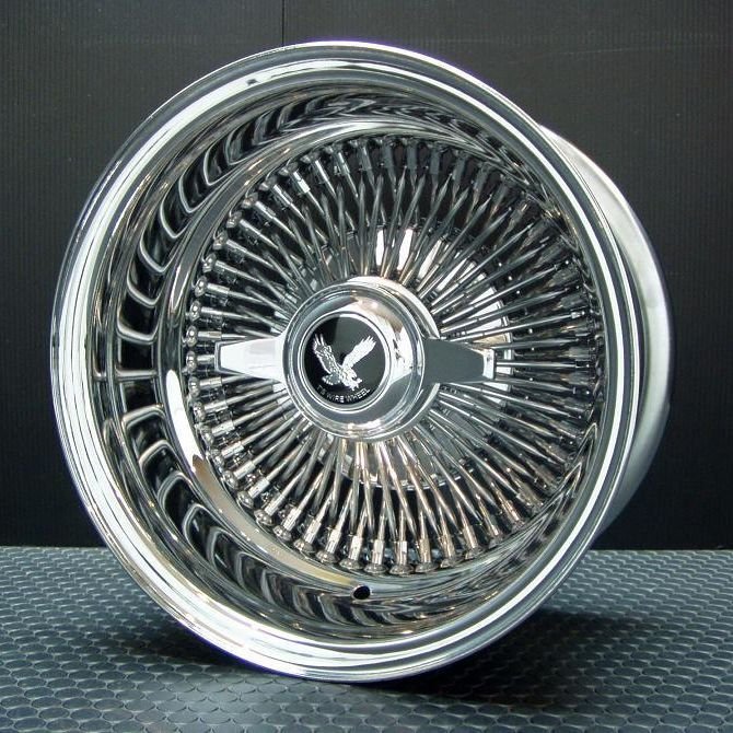 ワイヤーホイール T's WIRE 13X7J REV100SP オールクローム ホワイトリボンタイヤセット 　＜ローライダー/USDM/インパラ/キャデ＞_画像3