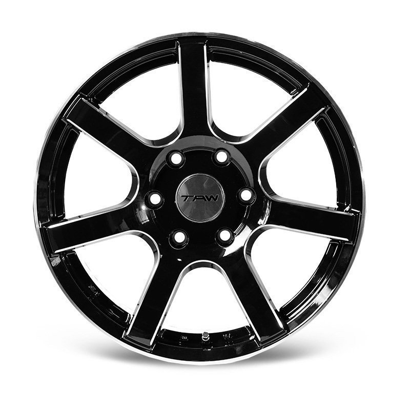 ハイエース 18インチ タイヤホイールセット 4本 TAW Styling6 18X8.0J+37 6穴 グロスブラック/リム＆エッジマシン NANKANG AS-1 225/50R18_画像4