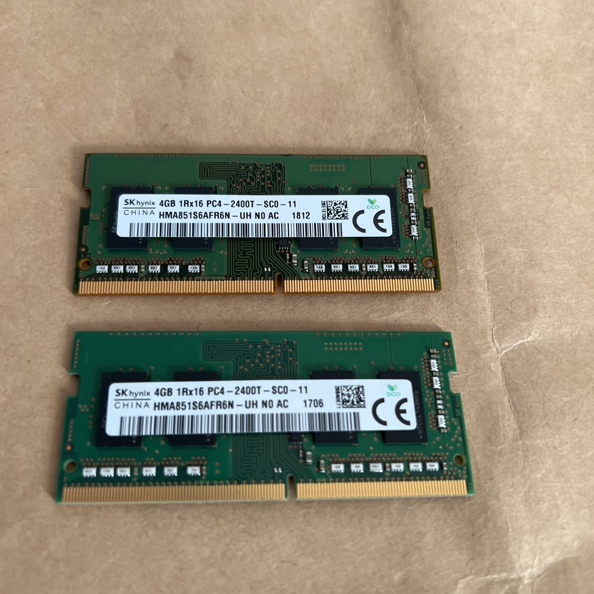 8GB #1209# SKhynix 4GB 1Rx16 PC4-2400T-SC0-11。4GBx2枚=8GB_画像2