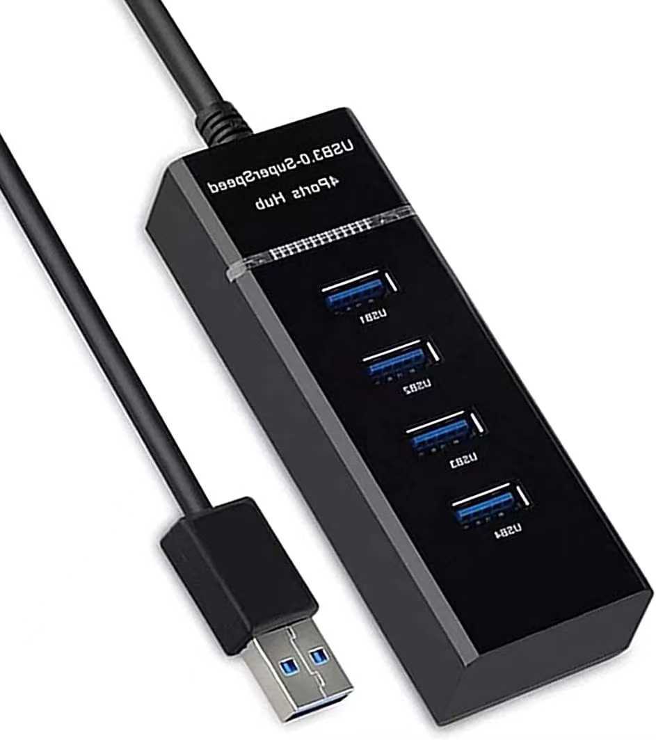 USB ハブ 3.0 4ポート 高速USBハブ データ転送 5Gbps 軽量 コンパクト LEDインジケータ付き 携帯便利_画像1