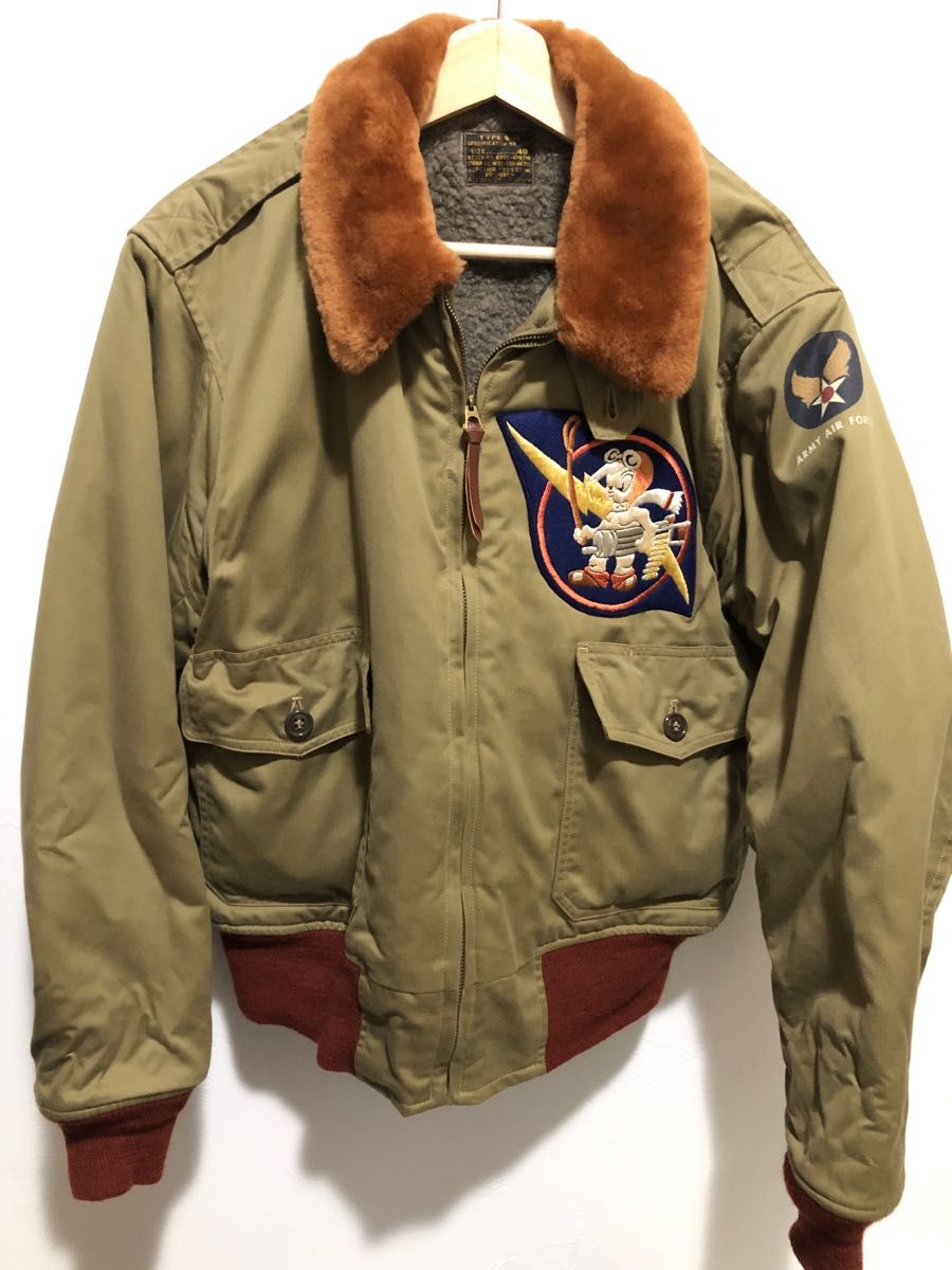 バズリクソンズ BUZZ RICKSON''S B-10 フライトジャケット 赤リブ サイズ40