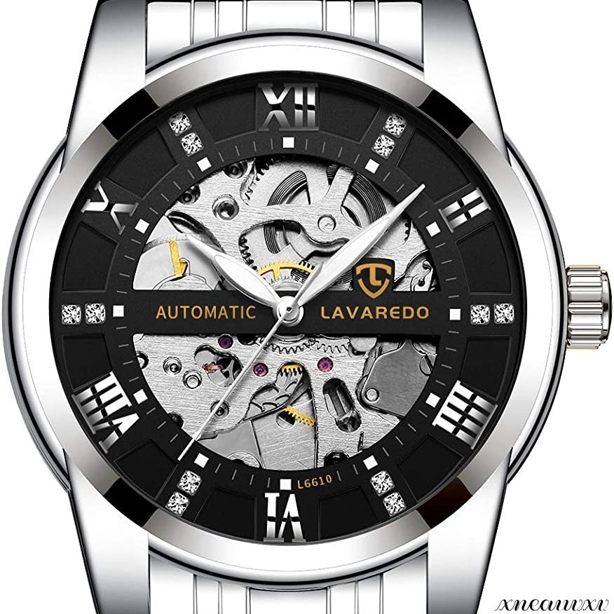 高級感のある 腕時計 機械式 自動巻き スケルトン シルバー/ブラック ステンレス アンティーク メンズ おしゃれ 時計 カジュアル ウォッチ