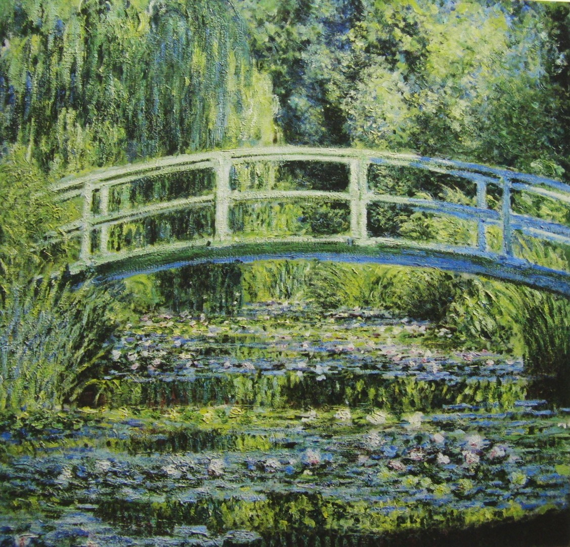 「睡蓮と日本の橋」、クロード・モネ、希少画集・額装画、自然、風景、フランス、新品額縁、状態良好、送料無料