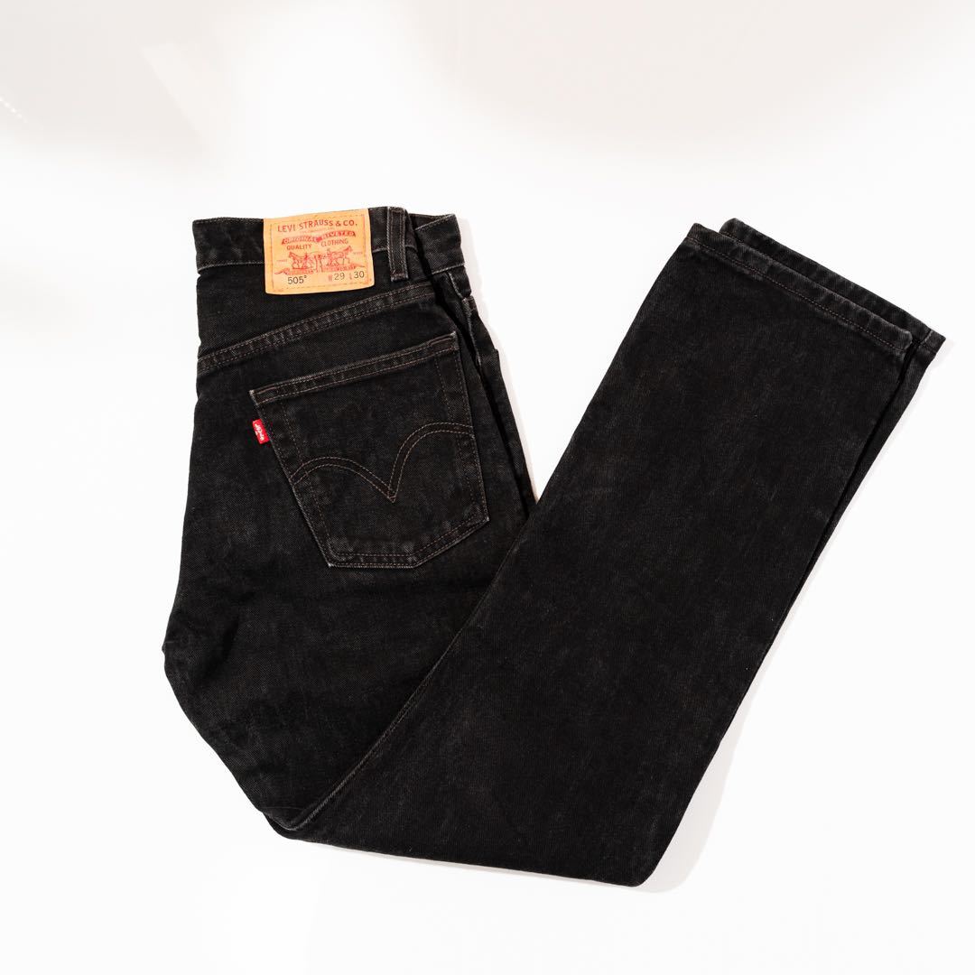 00s Levi's リーバイス 505 後染め ブラックデニム W29 L30-