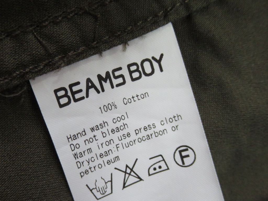 BEAMS BOY コットン ミリタリー ジャケット BDU ブルゾン カーキ ブラウン ビームスボーイ Mサイズ レディース オープンカラーシャツ 綿_画像8