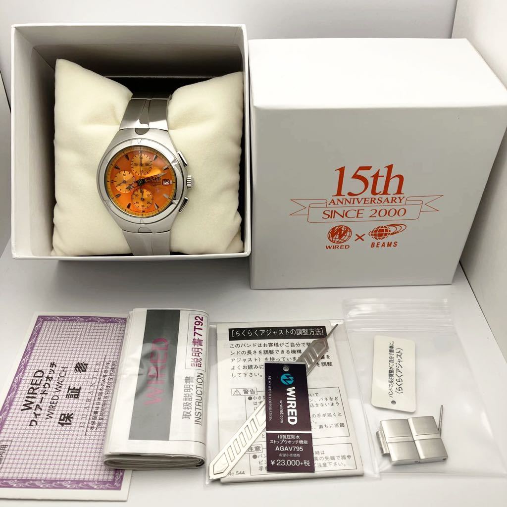  прекрасный товар * батарейка новый товар * включая доставку * Seiko SEIKO Wired WIRED хронограф мужские наручные часы orange BEAMS совместная модель 7T92-0TD0 AGAV795