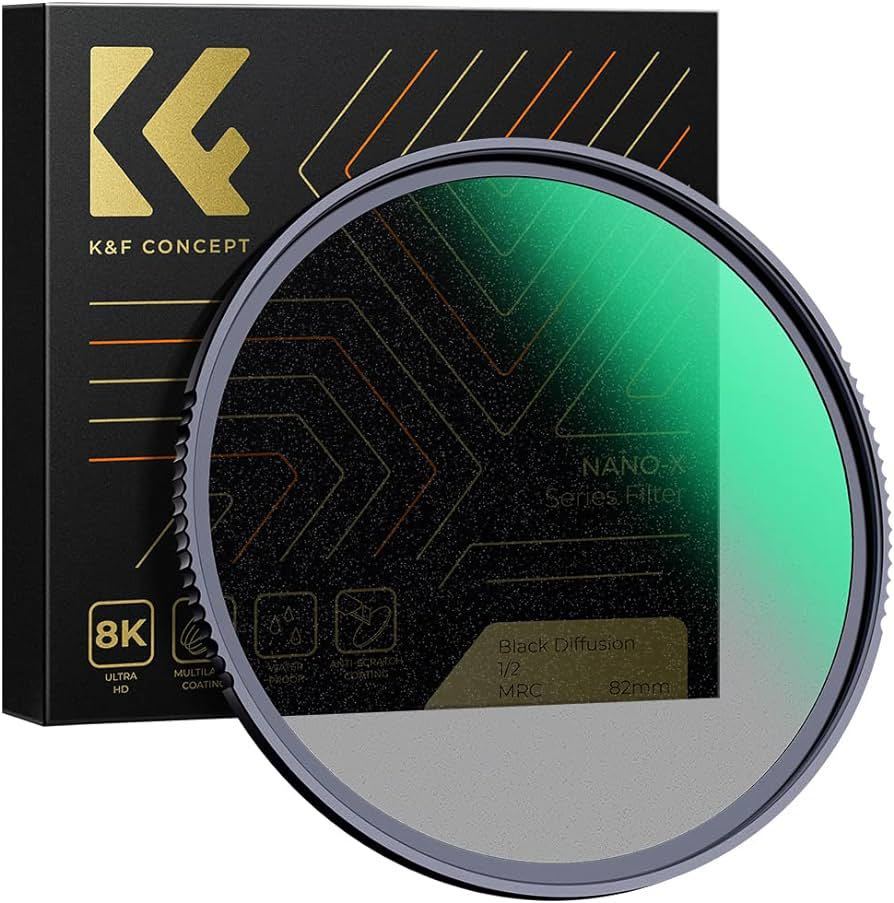 K&F Concept 67mm ブラックミスト1/2 ソフト効果1/2 コントラスト調整用 ソフト描写用フィルター 日本製AGC光学ガラス67mm Black Mist A21_画像1