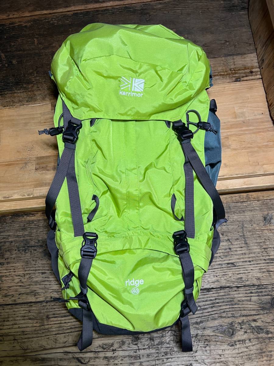 雑誌で紹介された ridge karrimor 40L グリーン 緑 ハイキング