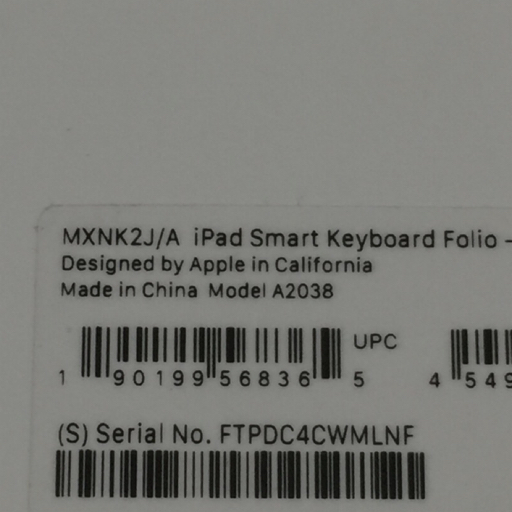 Apple MXNK2J/A iPad Smart Keyboard Folio スマートキーボード Pro 11