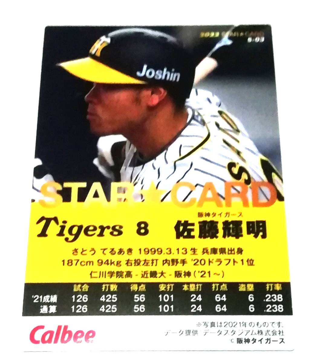 2022 第1弾 佐藤輝明 スターカード 阪神タイガース 【S-03】 ★ カルビープロ野球チップスの画像3