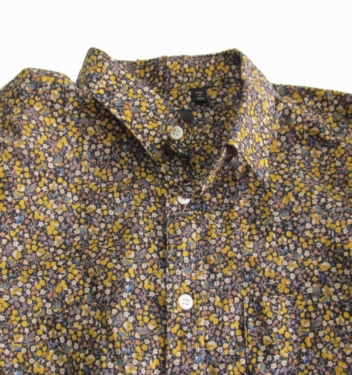  made in Japan HARE Hare pattern shirt floral print half edge sleeve 5 minute sleeve shirt M d4