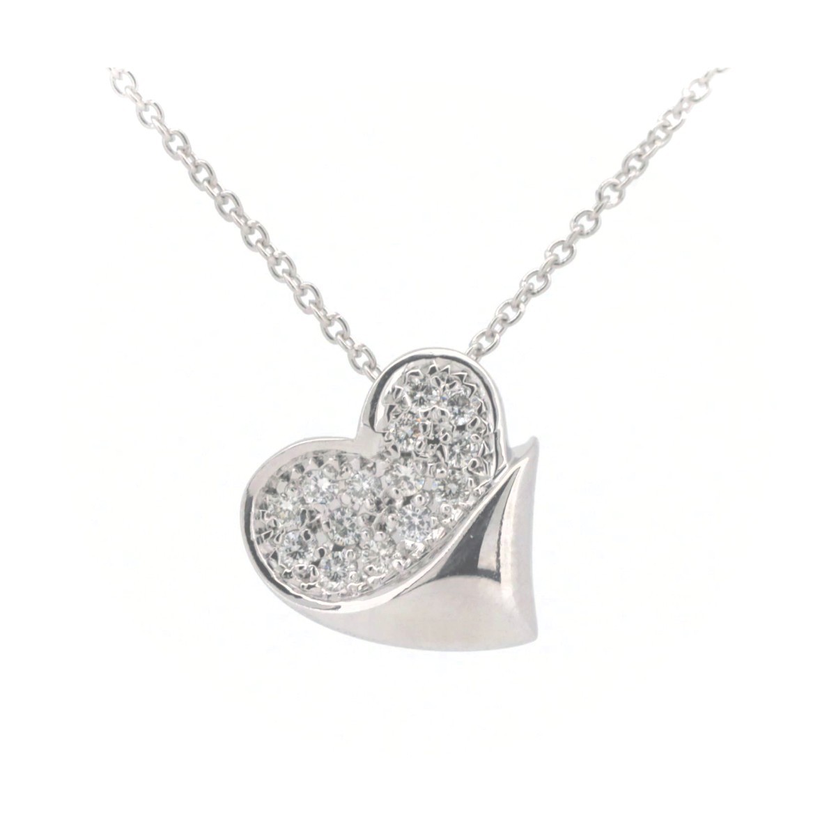  Star Jewelry diamond Heart necklace 0.18ct K18WG(18 gold white gold ) pawnshop exhibition 