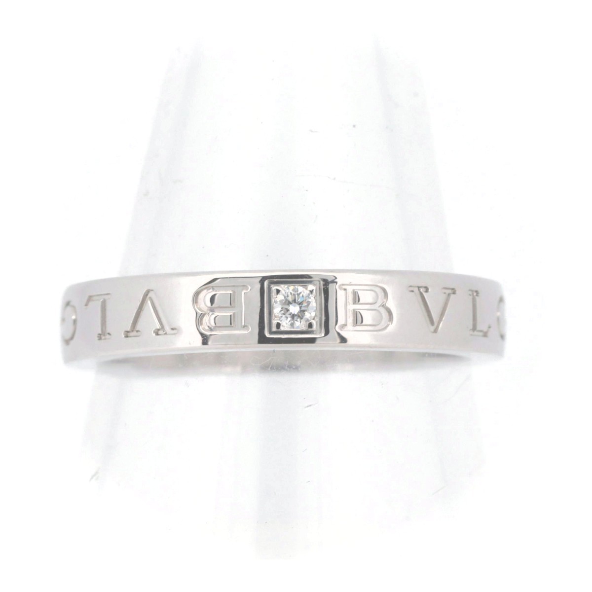 ブルガリ ダブルロゴ リング 指輪 ダイヤモンド 19.5号 K18WG(18金 ホワイトゴールド) 質屋出品