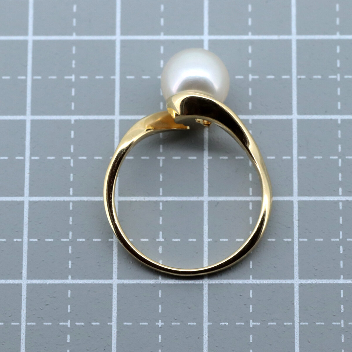  Mikimoto жемчуг кольцо кольцо 7.7 мм 11 номер K18YG(18 золотой желтое золото ) ломбард лот 