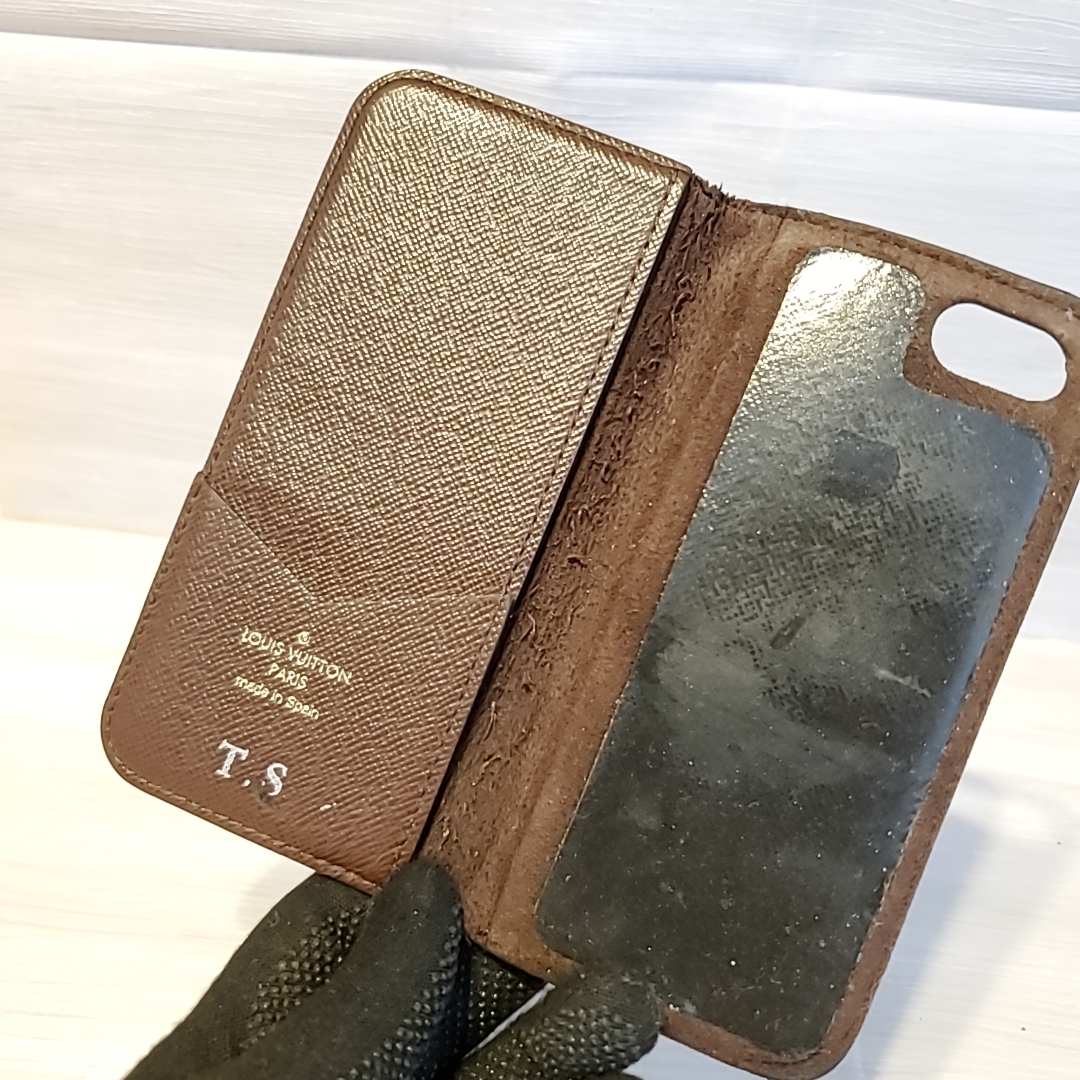 1840 即決 LOUIS VUITTON ルイヴィトン アイフォンケース iPhone7 8 SE フォリオ レザー スマホ カバー モノグラム スマホケース_画像5