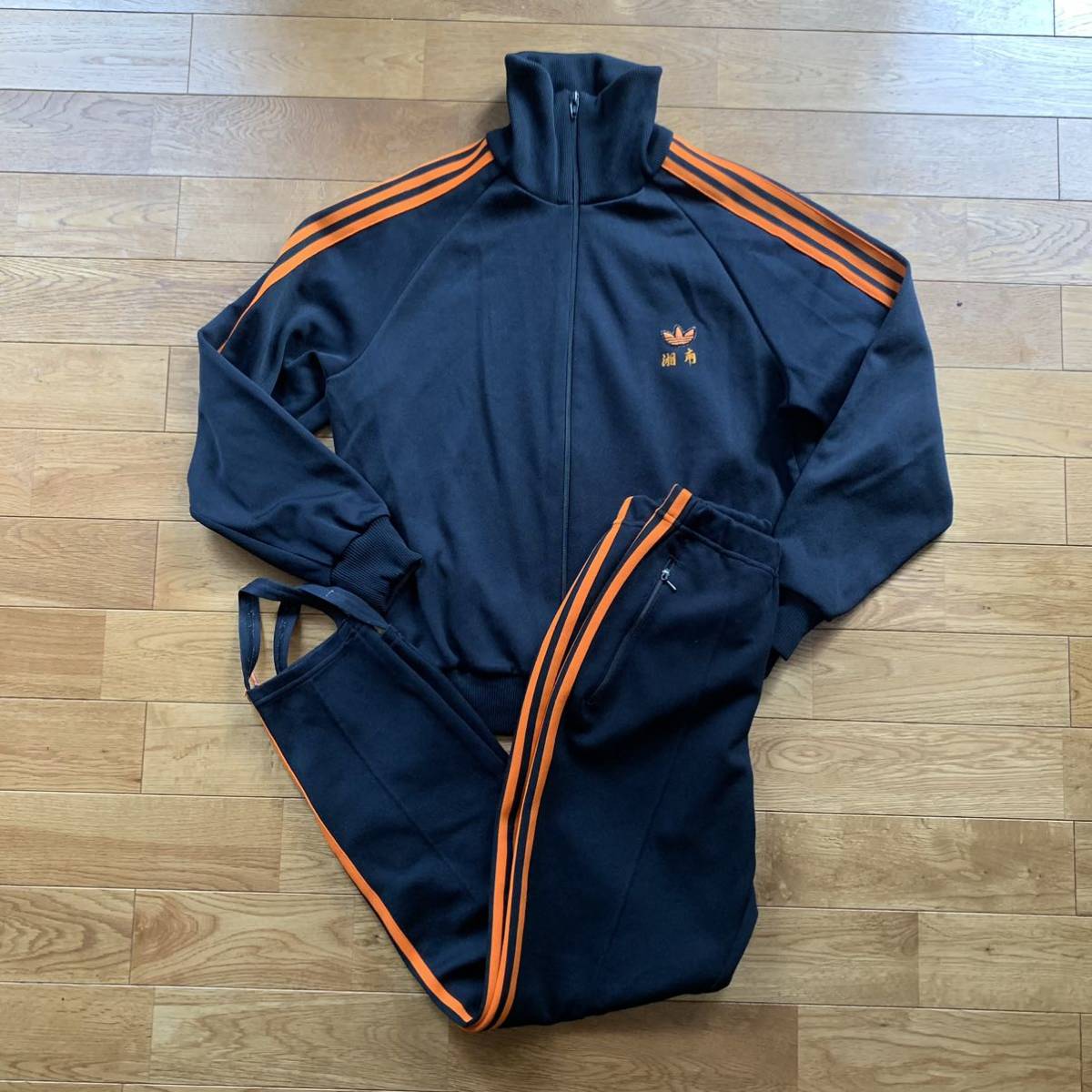 70`s 80`s adidas セットアップ ジャージ トラックジャケット 黒x