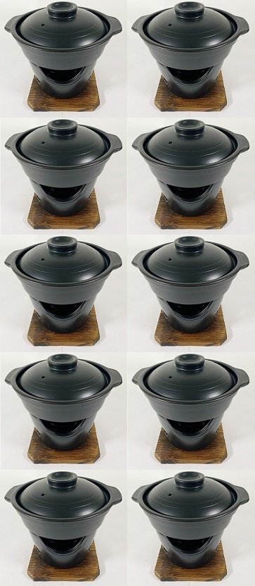 ★和心懐石すきやき鍋コンロ付セット１人用１０個陶器製新品