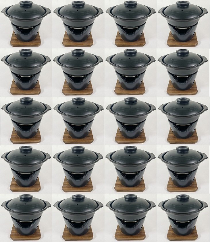 ☆和心懐石寄せ鍋コンロ付セット１人用２０個陶器製新品