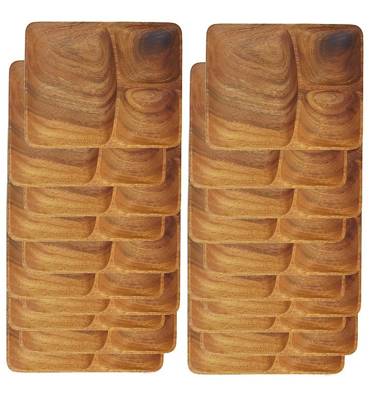 ☆木製ランチプレートスクエアー約25X20X2.5cm20枚木製アカシア材を使用した食器新品
