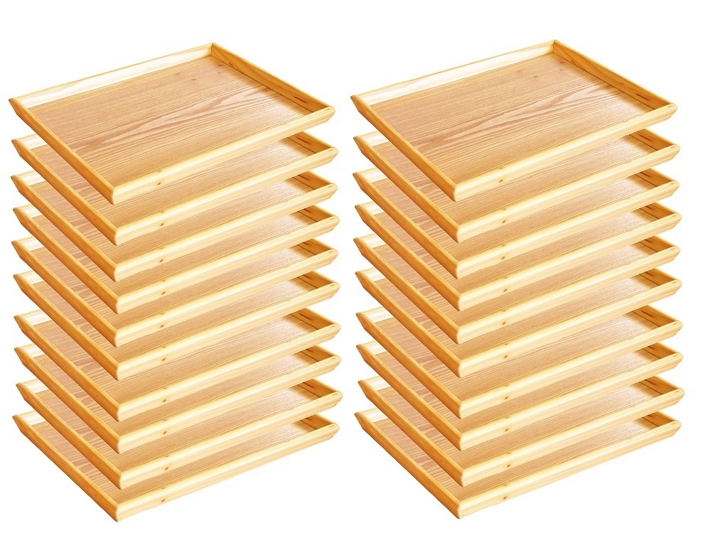 ☆長角トレイＬ（約３９０Ｘ２８５Ｘ２５ｍｍ）木製ナチュラル２０枚新品