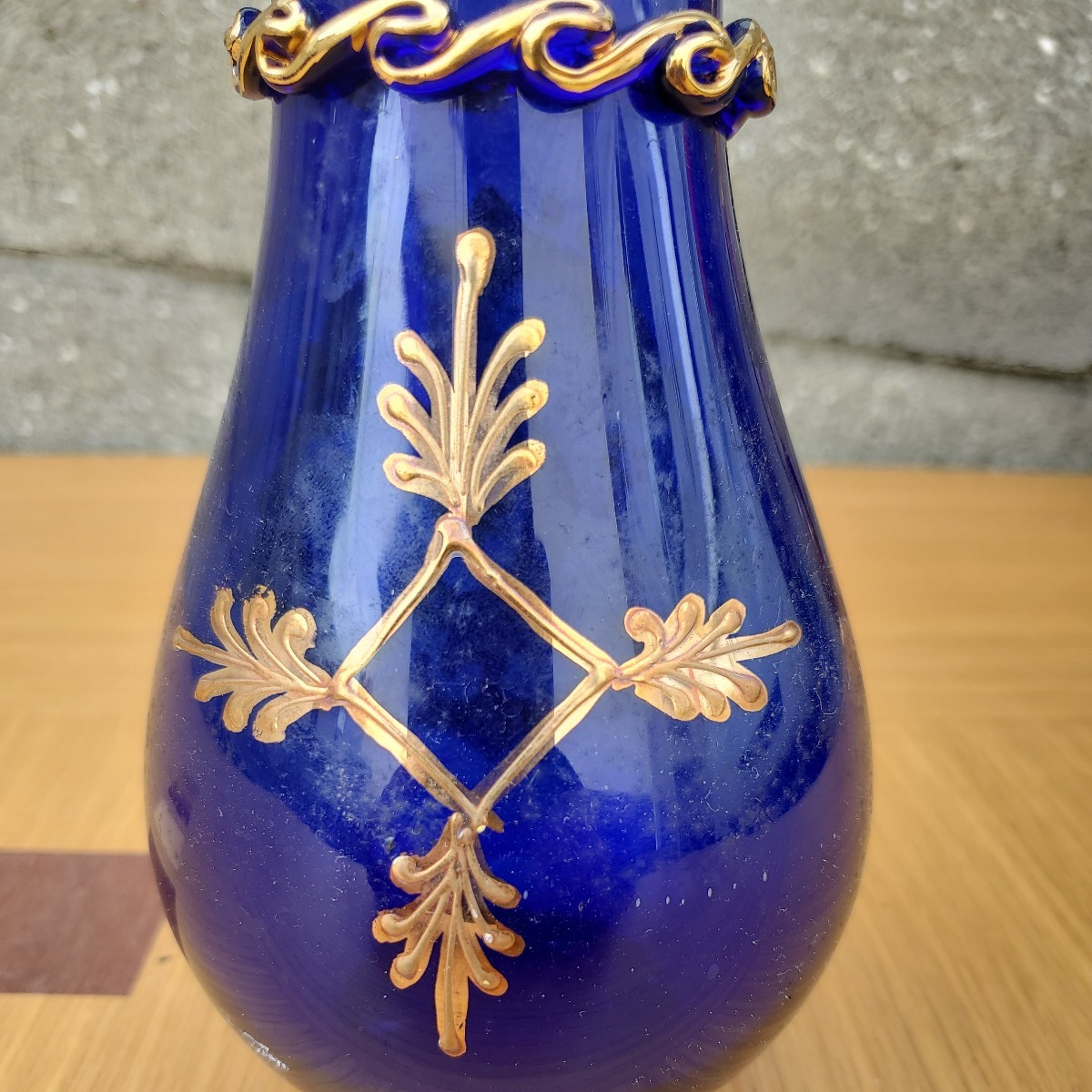 ガラス花瓶　ペルシアングラス　ハンドメイド　手書き　高さ20cm_画像4