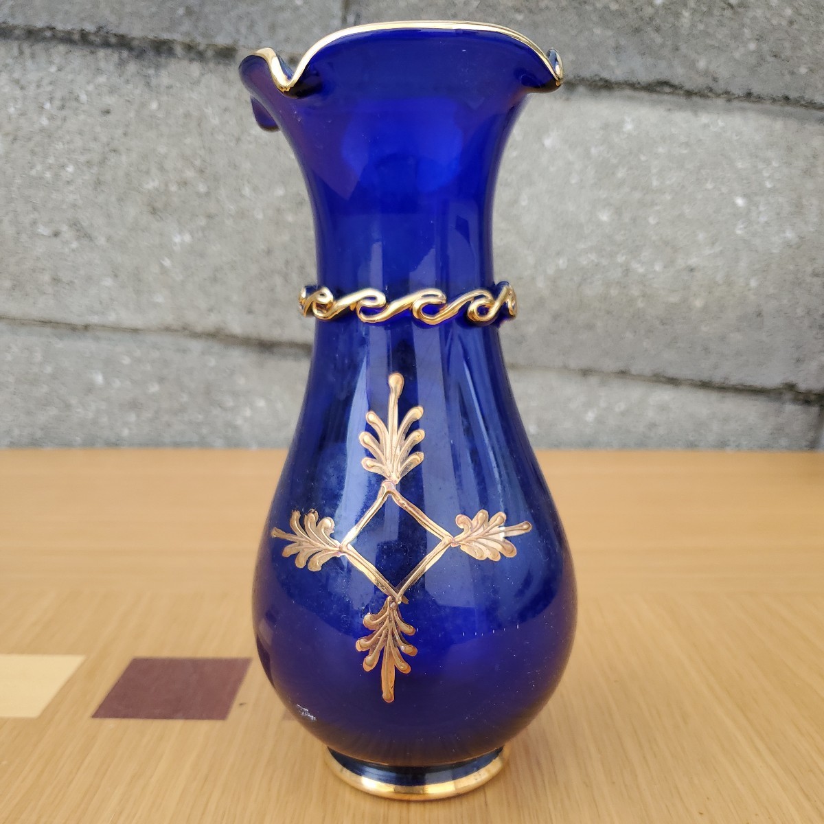 ガラス花瓶　ペルシアングラス　ハンドメイド　手書き　高さ20cm_画像3