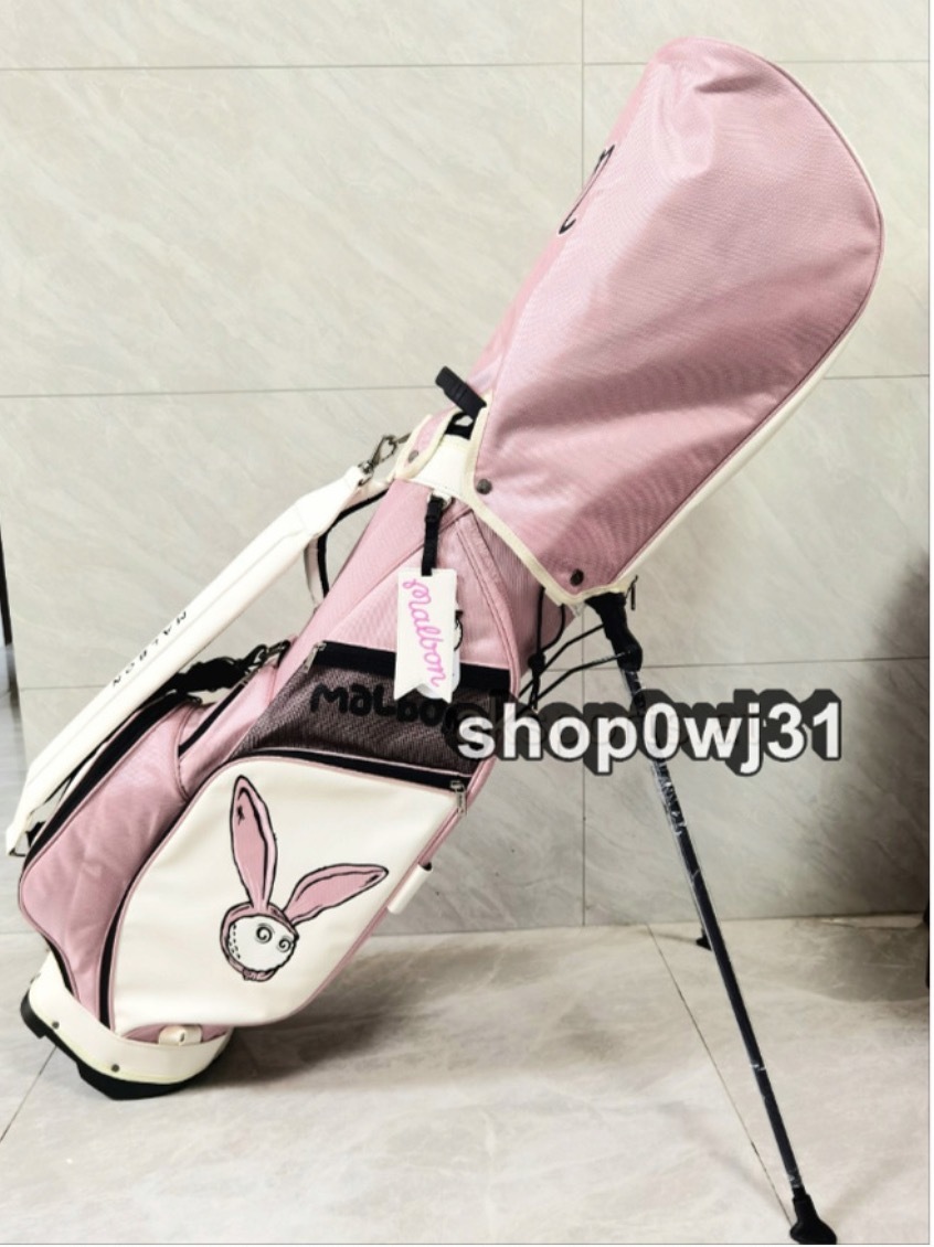 新型 malbon golf マルボンゴルフ ゴルフバッグ キャディバッグ ピンク