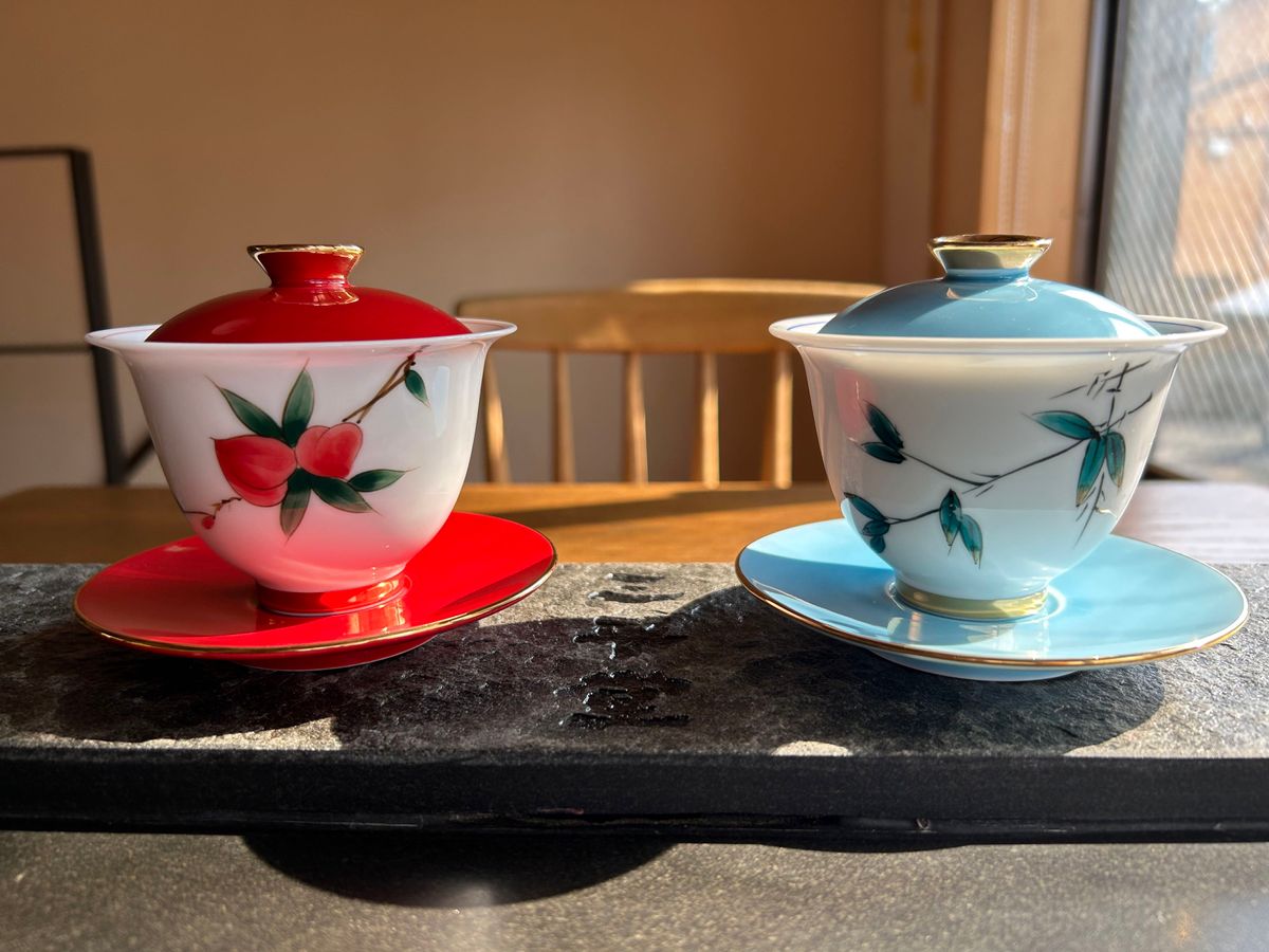 中国茶器　蓋碗　女性ぴったり　桃