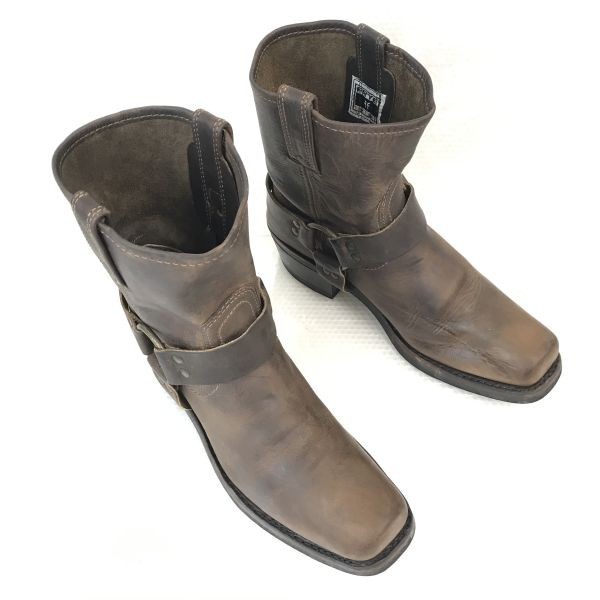 USA製ビンテージ☆フライ/FRYE【8.5M/25.5cm/茶/BROWN】本革/ハーネス/リングブーツ/ウエスタン☆80s-90s/Vintage/boots/Shoes◇bWB97-4_画像1