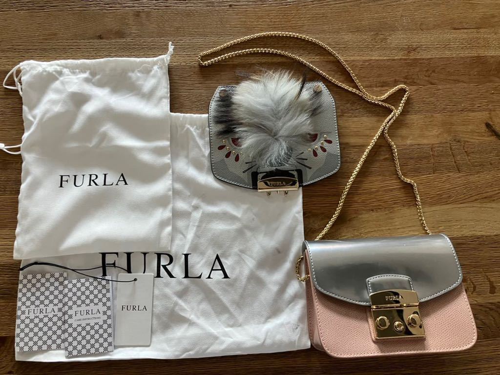 ○フルラ FURLA メトロポリス ミニショルダーバッグ レアカラー 黒白