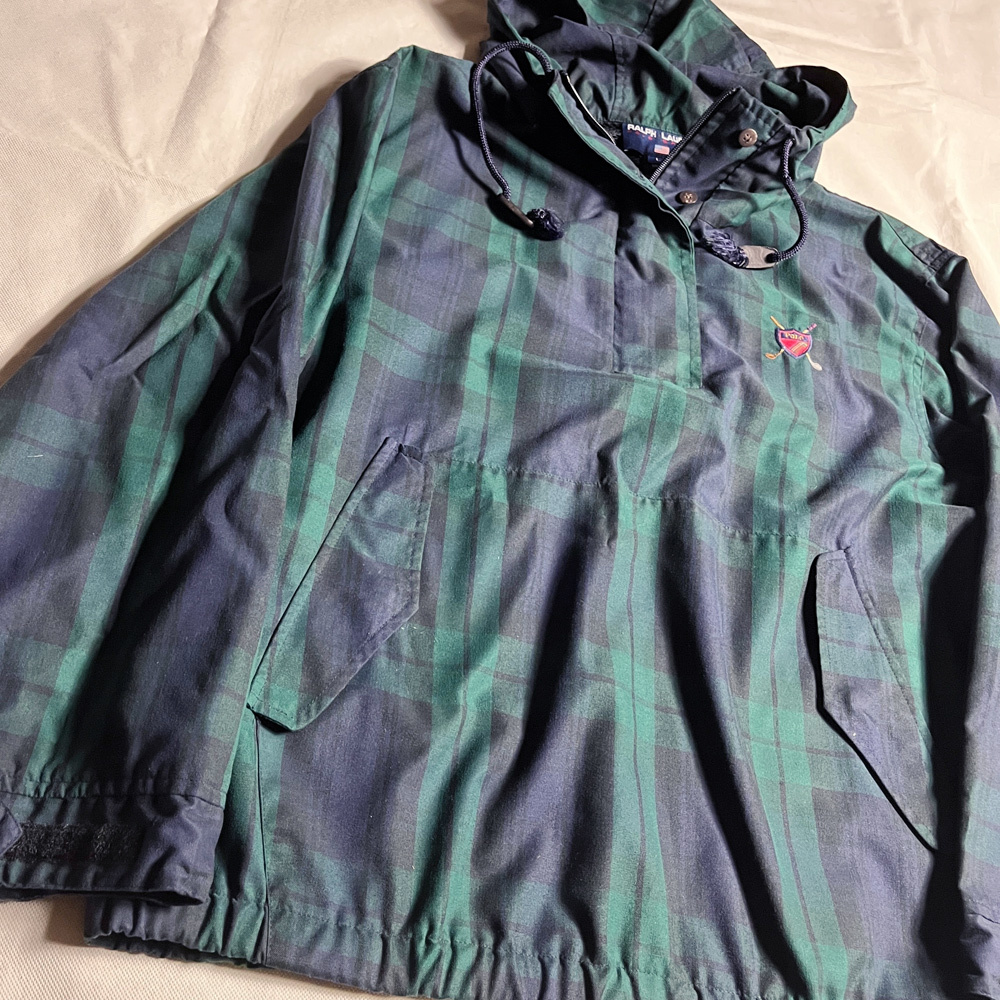 貴重 USA製! 90's POLO SPORT プレイドチェック アノラック ポロスポーツ PLAID CHECK ANORAK RALPH LAUREN ラルフローレン アメリカ レア_画像9