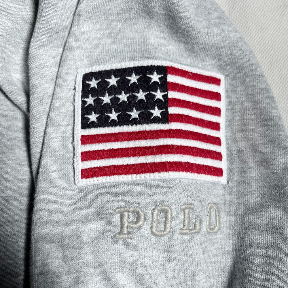 USA производства! POLO SPORT USA CREW NECK тренировочный FLAG флаг SWEAT MADE IN USA Polo спорт 90s Ralph Lauren Polo Ralph Lauren RRL надеты 